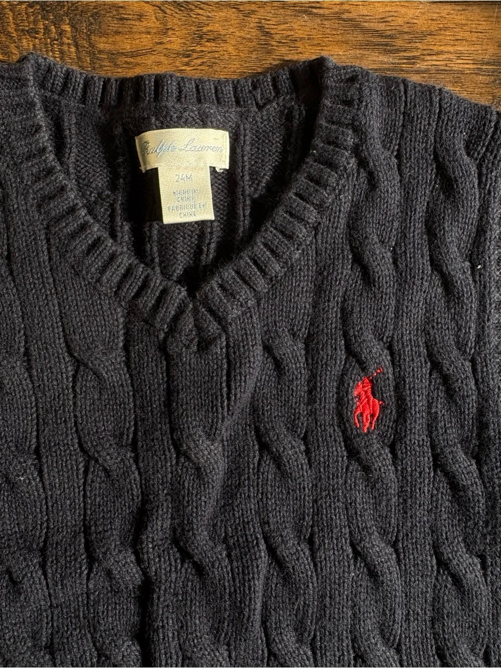 Ralph Lauren Cable Knit Sweater Vest 24M